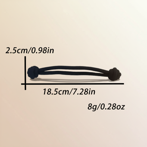 Élastique cheveux noir - dimensions produit fond dégradé pastel