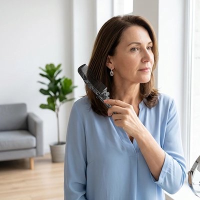 Peigne à cheveux noir pliable femme cheveux mi longue