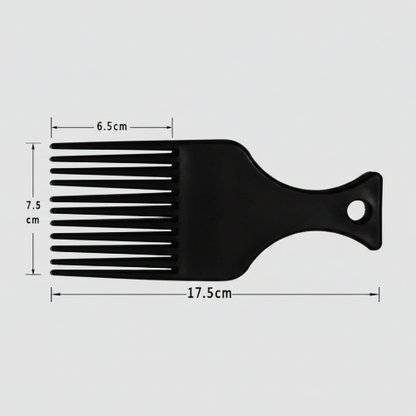 Peigne afro fond gris avec dimensions grand peigne