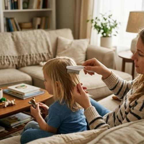 Peigne anti poux maman peigne cheveux de fille dans le salon