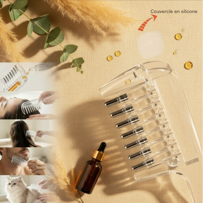 Peigne cheveux applicateur usage familial soin barbe animaux