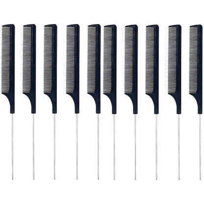 peigne-noir-a-queue-metallique-un-lot-de-10