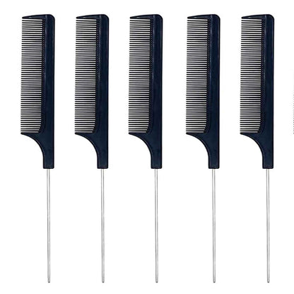 peigne-noir-a-queue-metallique-un-lot-de-5