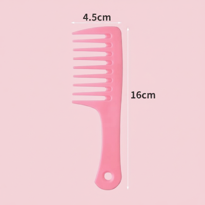 Peigne rose fond rose clair avec dimensions