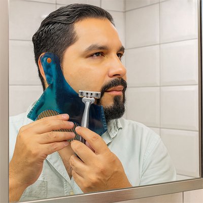 peigne‑a‑barbe‑bleu‑guidant‑rasage‑pour‑contours‑nets‑barbe‑homme‑soigne