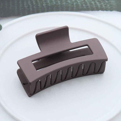 pince à cheveux griffe marron chocolat mate rectangulaire grand format assiette