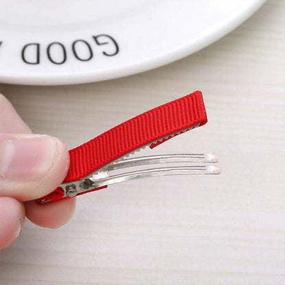 pinces-à-cheveux-crocodile-ruban-rouge-accessoire-fille-pratique-solide-antiderapant