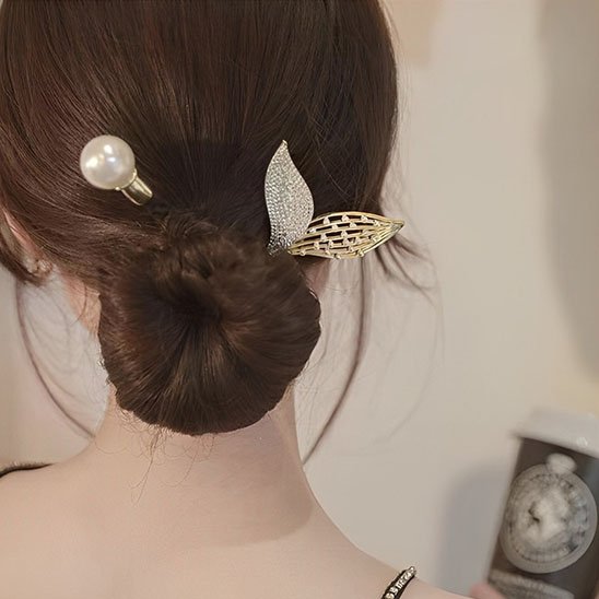 épingle-à-cheveux-perle-feuille-or-argent-chignon-femme-elegance-style-raffine-intemporel