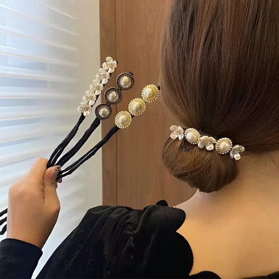 épingle-à-cheveux-fleurs-perlees-chignon-elegant-style-femme-coiffure-raffinee-multicolore