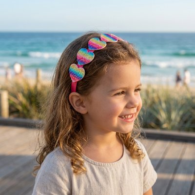 serre-tête-enfant-coeurs-arc-en-ciel-accessoire-cheveux-plage-style-joyeux-couleurs