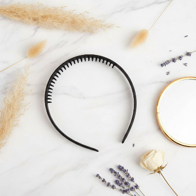 Serre tête noir decor marbre accessoire coiffure chic femme