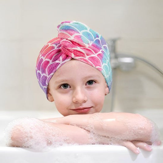 serviette-cheveux-enfant-ecaille-couleur-sechage-rapide-douce-absorbante-bain-coiffure