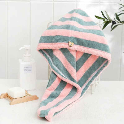 serviette-cheveux-rose-gris